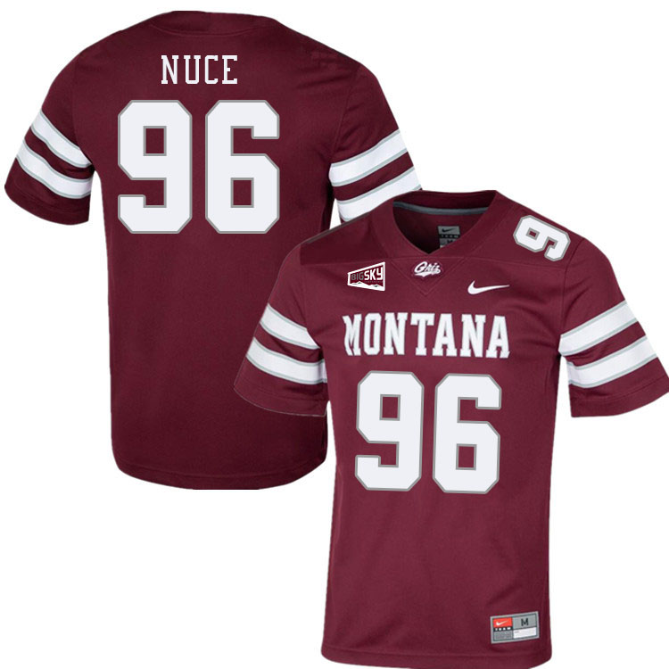 Montana Grizzlies #96 Henry Nuce College Football Jerseys Stitched Sale-Maroon